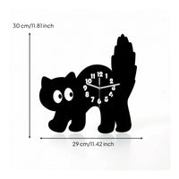 Cartoon Cat Timepiece Clock Decorative Acrylic Wall Clock Cute for Bedroom, Study, Cafe