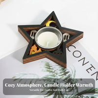 Holiday Themed Star Shaped Candle Holder Hollow-out Pattern Moon Shaped Candle Holder Elegant Design for Bedroom, Meditation Space, Wedding