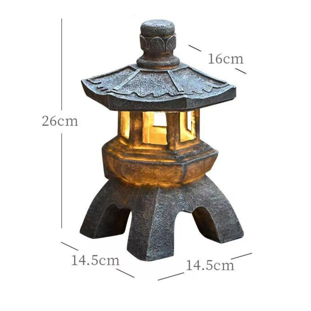 Solar Pagoda Lantern Automatic Lighting Zen Garden Lamp Energy Efficient