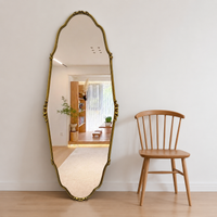 French Retro Full-Length Mirror, 165cm, Dressing Mirror, Mirror, Arch Shape, Shatter-Resistant Processing