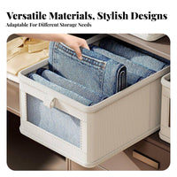 Large Capacity Foldable Clothes Storage Box Space-Saving Foldable Clothes Organizer Sturdy Frame for Students, Homeowners