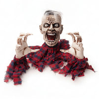 Ground Stake Zombie Halloween Spooky Decor Ragged Plaid