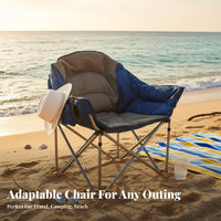 Portable Armchair with drink Holder Foldable Design Folding Chair sturdy Frame