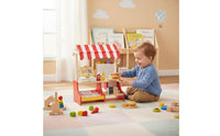 wooden burger shop Playset  Realistic Pretend Sandwich Stand Educational Pretend Play Food Accessories for Kids
