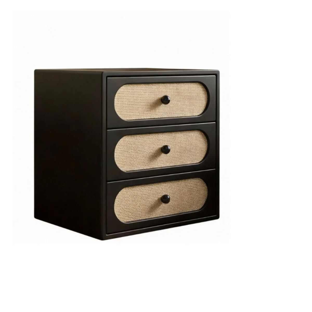3-Drawer Rattan Bedside Table Multi-Functional Nightstand Easy Assembly