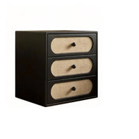 3-Drawer Rattan Bedside Table Multi-Functional Nightstand Easy Assembly
