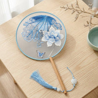 New Chinese Style Double-Sided Embroidery Round Fan, Traditional Chinese Embroidered Fan Surface, Suzhou Double-Sided Finished Fan