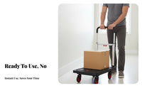 Space Saving Flatbed Hand Truck Quiet Wheels Foldable Platform Truck Multipurpose Flatbed Moving Trolley Heavy Duty for Warehouse Workers, Delivery Drivers, Stockroom, Workshop, Garage, Shopping