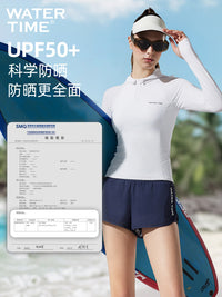WaterTime潜水服女2025新款分体长袖防晒冲浪水母服大码潜水套装