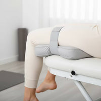 Leg Pillow with Strap Contoured Leg Positioning Pillow Cushion Ergonomic Padded for Side Sleepers, Bed, Sofa