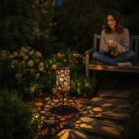 Solar Lantern with Stake Metal Lanterns Modern for Yard