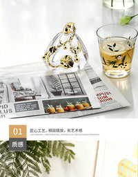 轻奢金色藤蔓玻璃艺术摆件客厅电视柜茶几高级感乔迁礼家居装饰品