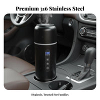 12V 24V Car Kettle Fast Boiling 12V/24V Car Kettle 316 Stainless Steel Liner Portable Hot Water Boiler for Commuters, Truckers, Road Trip, Camping