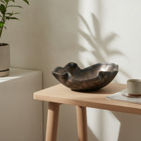 Ceramic Bowl with Metallic-Look Finish Sculptural for Interior Designers