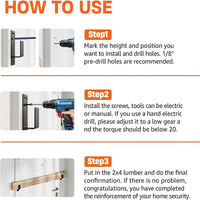 Heavy Duty Drop Bar Door Lock Bracket for Home Security