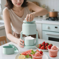 Hand Crank Snow Cone Machine Easy to Clean Household Shaved Ice Maker for Home