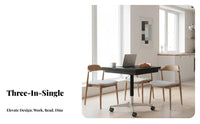 elevateTop Coffee Table with Casters Multi-Functional Transformable Elevatesurface Top Sturdy Framework Easy to Clean