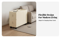 Mobile Nightstand Easy to Clean Rolling Side Rolling Side Table with Drawers