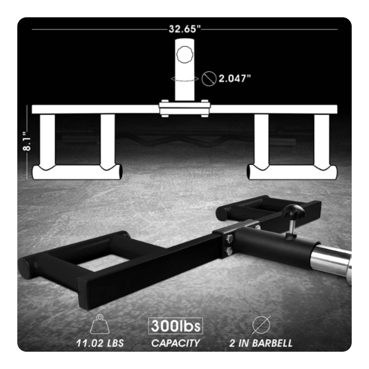 Squat Press Attachment High Load Capacity Thick Grip Landmine Handle