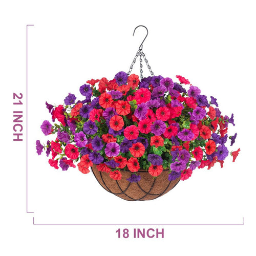 Artificial Hanging Flower Basket No Maintenance House Decoration for Balcony