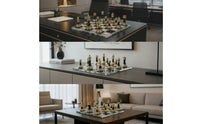 Chess Set with Board Modern Chess Set Chessboard Compact Scratch Resistant for Adults, Study, Living Room