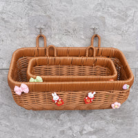 Rattan-Style Wall-Mounted Hanging Basket for Kitchen Storage