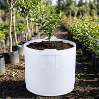 Sturdy-Duty Breathable Grow Bags, White Non-Woven Planter for Vegetables, Biodegradable Plant Grow Bags for Home Gardening
