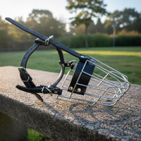 Adjustable Metal Muzzle Breathable Mouth Guard Allows Panting for Training