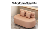Upholstered Loveseat with Rear Rest Pillow Rear Comfortable Upholstery Cafe Booth Modern Aesthetic Rounded Edges