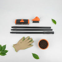 Invasive-Vegetation Removal Tool with Two Heads Multi-Function Crack Cleaning Brush with Hook Three-Section Garden Brush