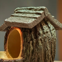 Hanging Bird Feeder Rustic Bird Feeder with Roof Portable for Yard, Patio