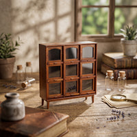 9-Grid Cabinet Rustic Minimalist Aesthetic Miniature Shelf Organizer