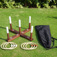 Giant Hoop Toss Game Rustic Hoop Toss Game with Storage Bag Portable for Backyard, Lawn