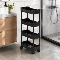 Narrow Rolling Storage Trolley Easy to Move Slim Space Organizer Trolley Sturdy