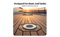 Stainless Steel Deck Drain Stainless Steel Floor Drain Two-Piece Water-Resistant Scupper Rust Resistant Sturdy Duty for RV