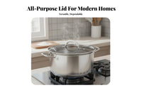 Universal Glass Pot Lid Anti-Scald Handle Universal Pan Lid Steam Vent Replacement Cookware Cover for Kitchen