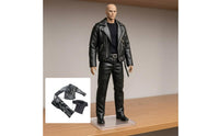 Asymmetric Zipper Black Biker Clothes Buckle Details Motorcycle Outfit Lapel Collar Biker Doll Outfit Fitted