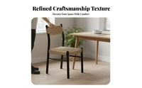 Woven Seat Chair Japanese Minimalist Look and Feel Woven Spine Chair French Vintage Reminiscent of Dense Weaving