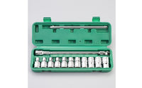 Chrome-Finished T-Handle Socket Wrench Compact Socket Wrench Set Long-Arm Tool Corrosion-Resistant for Mechanics, Garage, Roadside Emergency