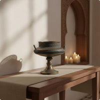 Engraved Metal Vase Middle Eastern Antique Vase Handcrafted Touch Decor for Hotel, Guesthouse
