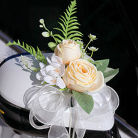 Artificial Flowers for Wedding Car Rearview Mirror Decoration Wedding Car Team Arrangement Butterfly Wedding Chair Back Flowers Staircase Handrail Bou