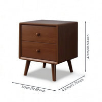 Nightstand with Open Storage Compact Nightstand with Drawers Stable for Bedroom