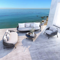 Nordic Outdoor Rattan Sofa Set with Coffee Table