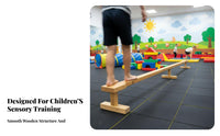 & Formaldehyde-Safe Wooden Balance Beam Long-Lasting Thickened Design Kids Balance Beam Natural Timber Wood Single Board Bridge Polished Polished Surface for Children, Preschoolers, Toddlers, Kindergarten, Playroom