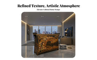 Chinese Design Entryway Cabinet Traditional Design Entryway Table Table Two Drawers Double Door Compartment for Hallway, Bedroom