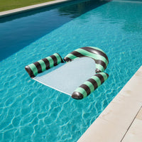 PVC Inflatable Striped Pool Lounger High Buoyancy Mesh Buoy Bed Portable Pool Lounge Easy to Use for Outdoor