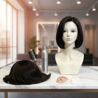 Hairpiece Store Model Head Pin-Stitch Surface PVC Mannequin Head Makeup Face for Hair Stylists, Salon