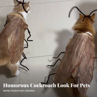 Internet Famous Design Striped Cockroach Pet Clothes DIY Cockroach Pet Costume Handmade for Cats, Small Dogs, Halloween, Photo Shoots, Home