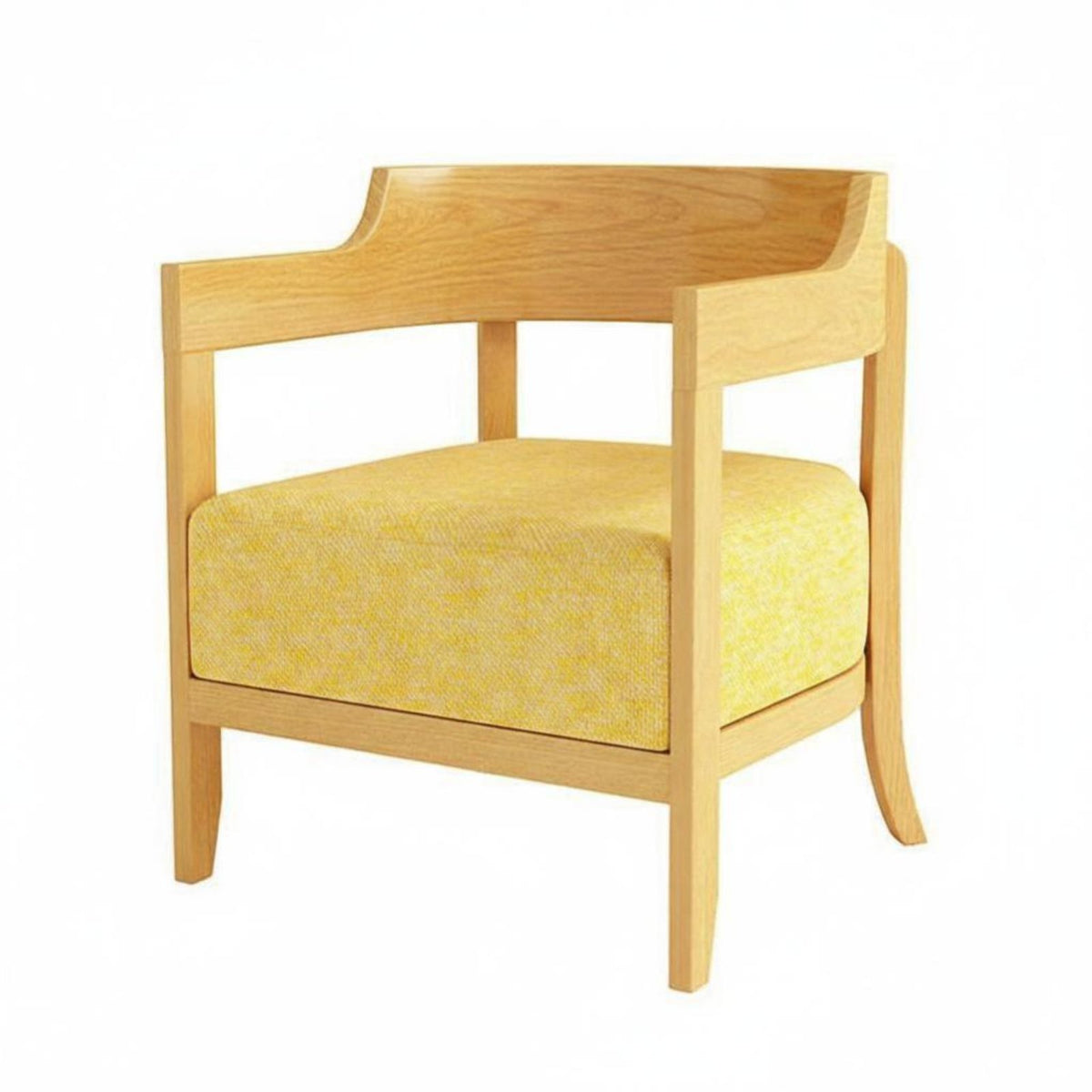 Curved spine Chair and circular table Set Natural Wood Look Cafe Furniture Ergonomic Design Upholstered Seat for Homeowners