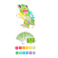 Preschool Frog Math Board with Clock Stem Math Learning Game with Cards Stable Counting Game with Cards Safe for Preschoolers